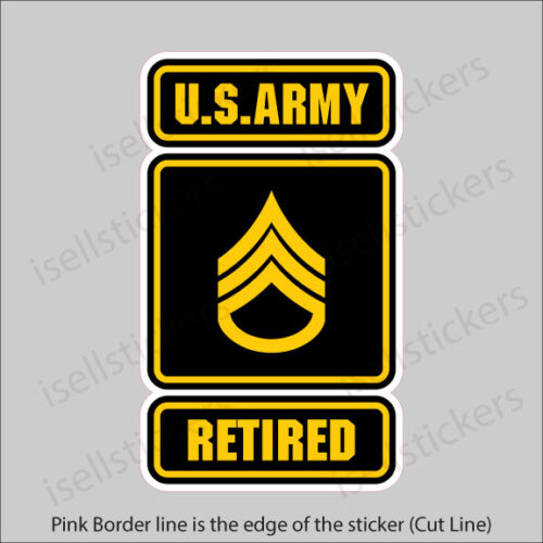 Army Logo Retired Staff Sergeant E6 SSG Decal Sticker