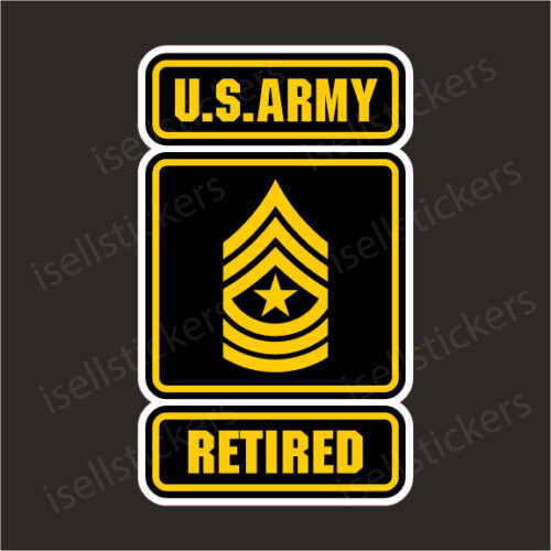 Army Logo Retired Sergeant Major SGM E9 4x6.6