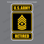 Army Logo Retired Sergeant Major SGM E9 4x6.6