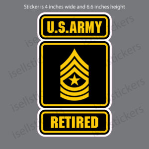Army Logo Retired Sergeant Major SGM E9 4x6.6