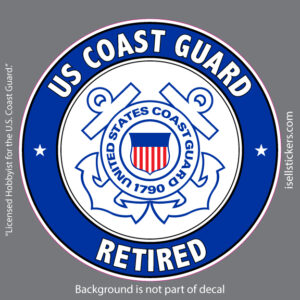Retired Coast Guard USCG Military Bumper Sticker Window Decal