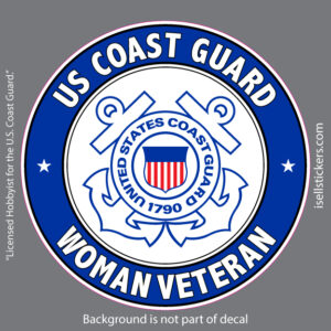 USCG Coast Guard Woman Veteran Military Bumper Sticker Window Decal