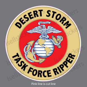 Marine Corps Desert Storm Task Force Ripper Kuwait USMC Bumper Sticker Window Decal - Image 5