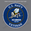 US Navy Seabees Veteran USN Bumper Sticker Vinyl Window Decal
