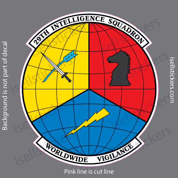 Air Force 29th Intelligence Squadron ISR Military Bumper Sticker Window Decal