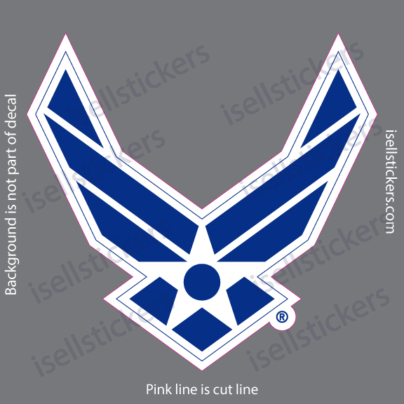 Air Force Wings USAF Military Bumper Sticker Window Decal