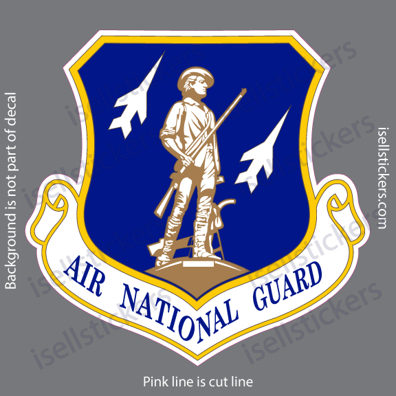 Air National Guard Crest Emblem Air Force USAF Military Bumper Sticker Decal