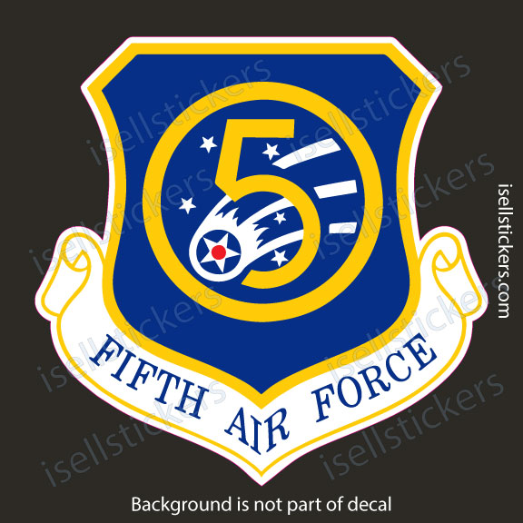 5th Fifth Air Force WWII Flying 5 Military Bumper Sticker Window Decal - Image 3