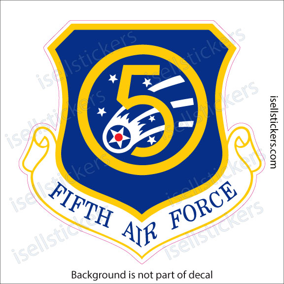 5th Fifth Air Force WWII Flying 5 Military Bumper Sticker Window Decal - Image 2
