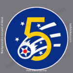 5th Fifth Air Force Circle WWII Flying 5 Military Bumper Sticker Window Decal