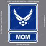 Air Force Mom Wings Logo Military Bumper Sticker Window Decal