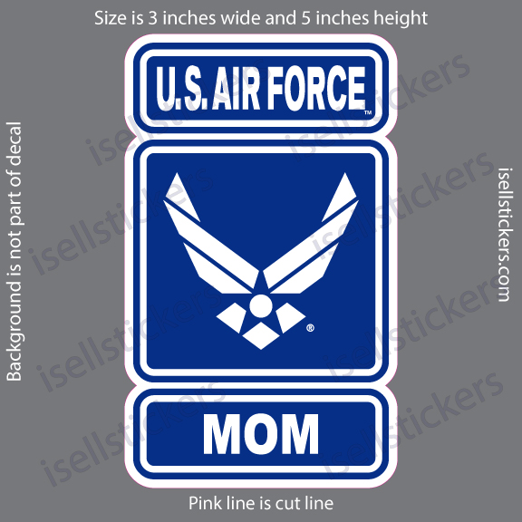 Air Force Mom Wings Logo Military Bumper Sticker Window Decal