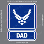 Air Force Dad Wings Logo Military Bumper Sticker Window Decal