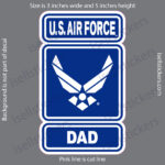 Air Force Dad Wings Logo Military Bumper Sticker Window Decal