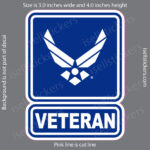 Air Force Veteran Wings Logo Military Bumper Sticker Window Decal