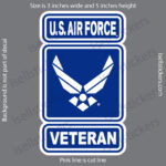 Air Force Veteran Wings Logo Military Bumper Sticker Window Decal