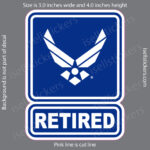 Air Force Retired Wings Logo Military Bumper Sticker Window Decal
