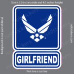 Air Force Girlfriend USAF Wings Military Bumper Sticker Window Decal