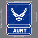 Proud Air Force Aunt USAF Military Bumper Sticker Window Decal
