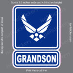 Air Force Grandson USAF Wings Military Bumper Sticker Window Decal