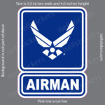 Air Force Airman USAF Wings Military Bumper Sticker Window Decal