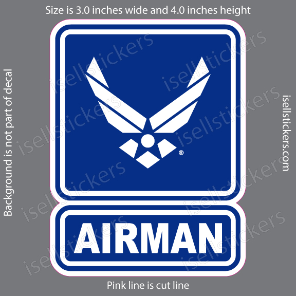 Air Force Airman USAF Wings Military Bumper Sticker Window Decal