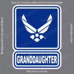 Air Force Granddaughter USAF Wings Military Bumper Sticker Window Decal