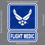 Air Force Flight Medic USAF Wings Military Bumper Sticker Window Decal