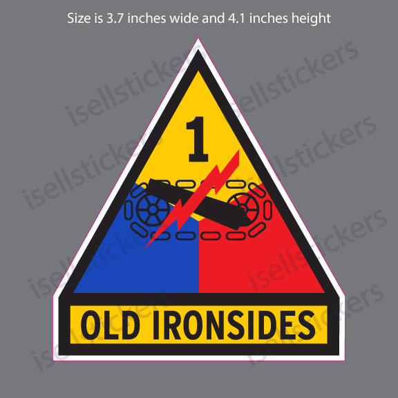 1st Armored Division Old Ironsides Army Unit Crest Bumper Sticker Window Decal – I Sell Stickers...