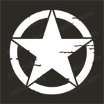 Willys Jeep Star WW2 Military Estrella Warbirds Decal Sticker