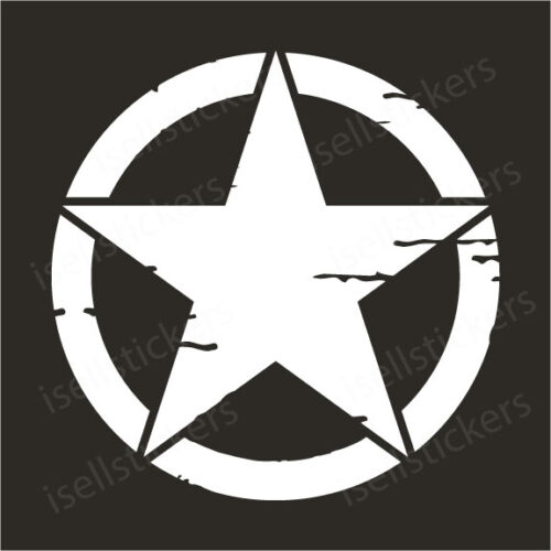 Willys Jeep Star WW2 Military Estrella Warbirds Decal Sticker