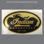 Indian Motorcycle Oval Euro Bike Retro 1901 Window Decal Bumper Sticker