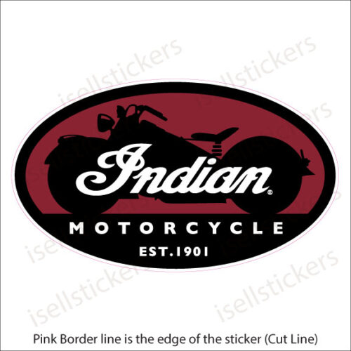 Indian Motorcycle Oval Euro Bike Retro 1901 Window Decal Bumper Sticker
