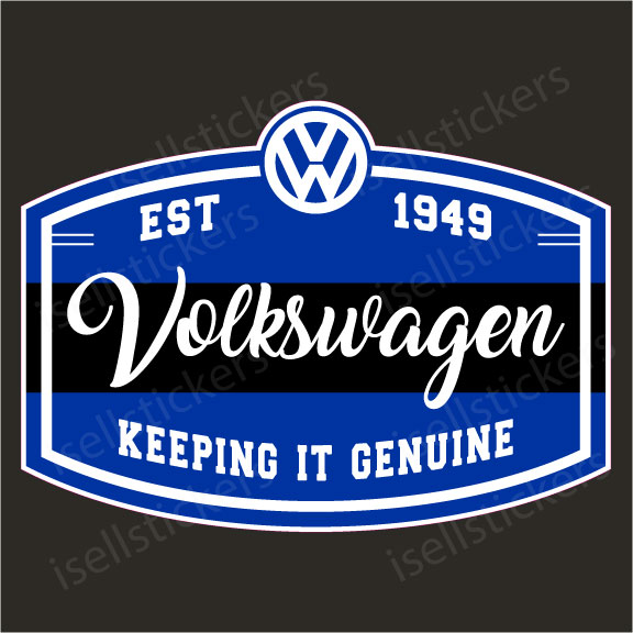 Retro Volkswagen Genuine Swag Vintage Car Bus Van VW Bug Window Decal  Bumper Sticker