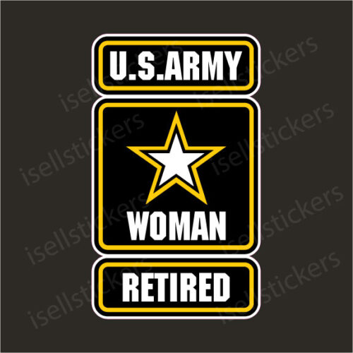 Army Star Woman Female Retired Military Decal Sticker