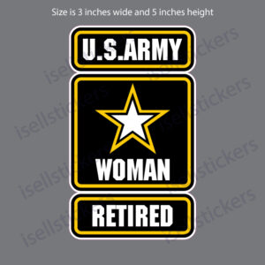 Army Star Woman Female Retired Military Decal Sticker