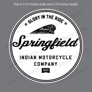 Indian Motorcycle Springfield 1901 Bike Bumper Sticker Window Decal