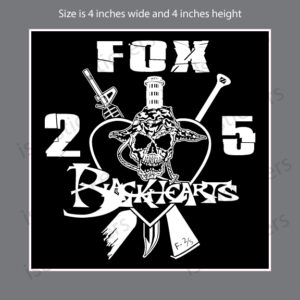 2nd Battalion 5th Marine Fox Company Black Hearts Vinyl Military Bumper Sticker Window Decal