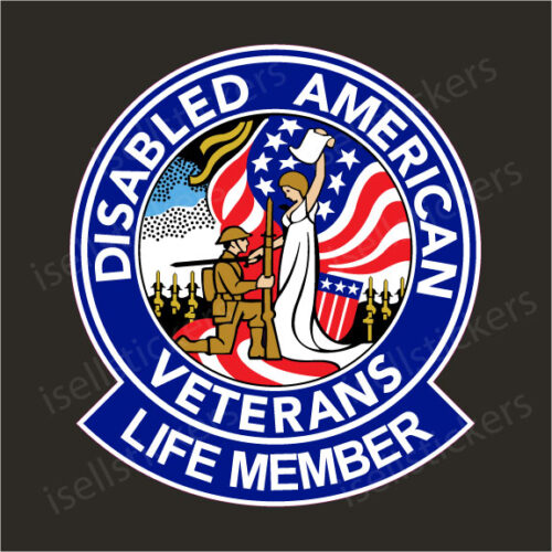 DAV Disabled American Veterans Life Member Military Bumper Sticker Window Decal
