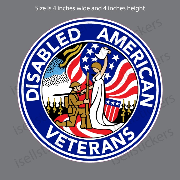 Disabled American Veteran Bumper Sticker Military Forces MADE IN THE USA D368 
