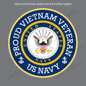 Navy Proud Vietnam Veteran USN Bumper Sticker Vinyl Window Decal