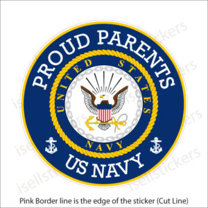 Proud Parents US Navy Military Bumper Sticker Vinyl Window Decal