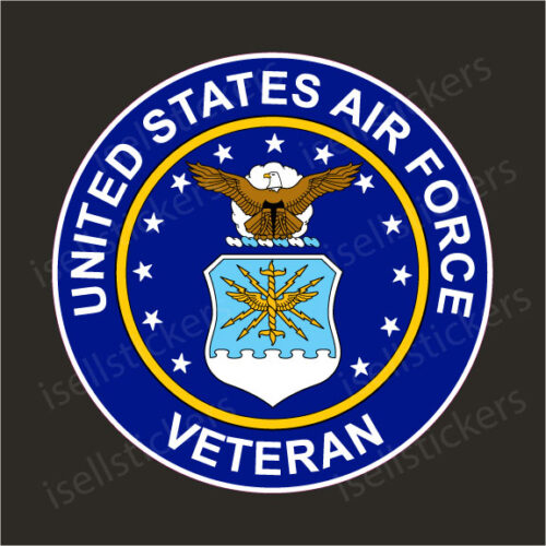 Air Force Veteran Military Vinyl Bumper Sticker Window Decal Crest