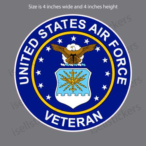 Air Force Veteran Military Vinyl Bumper Sticker Window Decal Crest