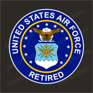 Retired Air Force Military Vinyl Bumper Sticker Window Decal Crest