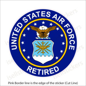 Retired Air Force Military Vinyl Bumper Sticker Window Decal Crest