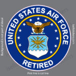 Air Force Retired Crest USAF Military Bumper Sticker Window Decal