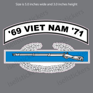 Army Vietnam 1969-71 Combat Infantry Badge Bumper Sticker Window Decal