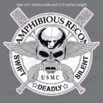 USMC Marine Corps Amphibious Force Recon Skull Crossed Oars Paddles Decal Sticker