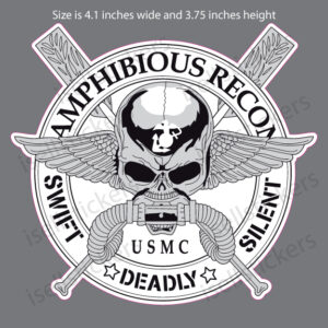 USMC Marine Corps Amphibious Force Recon Skull Crossed Oars Paddles Decal Sticker